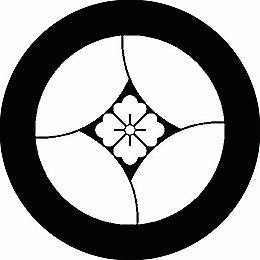 【送料無料】家紋シール 花輪違い 丸型 or 四角 KS-0313