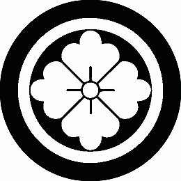 【送料無料】家紋シール 丸に花角 丸型 or 四角 KS-0470
