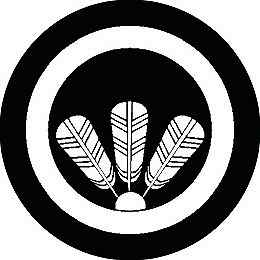 【送料無料】家紋シール 丸に覗き三枚鷹の羽 丸型 or 四角 KS-0728