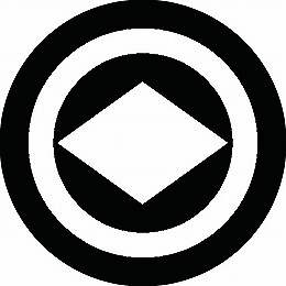 【送料無料】家紋シール 丸に菱 丸型 or 四角 KS-0744