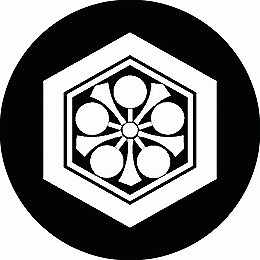 【送料無料】家紋シール 亀甲に剣梅鉢 丸型 or 四角 KS-0871