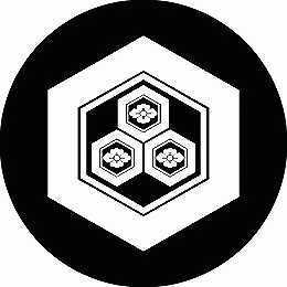 【送料無料】家紋シール 亀甲に三つ盛り亀甲花菱 丸型 or 四角 KS-0873