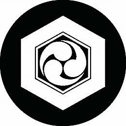 【送料無料】家紋シール 亀甲に巴 丸型 or 四角 KS-0891