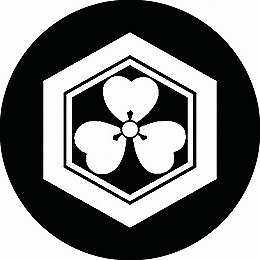 【送料無料】家紋シール 亀甲に片喰 丸型 or 四角 KS-0893