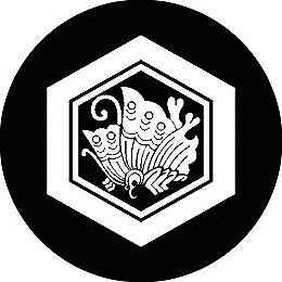 【送料無料】家紋シール 亀甲に揚羽蝶 丸型 or 四角 KS-0894