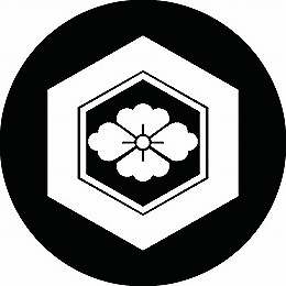 【送料無料】家紋シール 亀甲花菱 丸型 or 四角 KS-0899