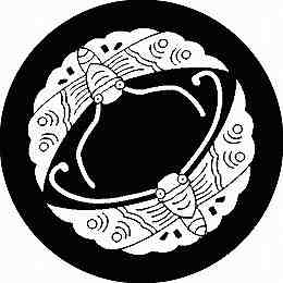 【送料無料】家紋シール 筋向かい飛び蝶 丸型 or 四角 KS-0955