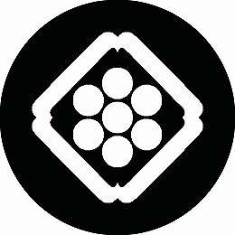 【送料無料】家紋シール 隅入り角に七曜 丸型 or 四角 KS-1011