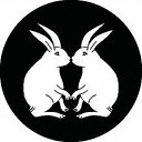 【送料無料】家紋シール 向かい兎 丸型 or 四角 KS-1208