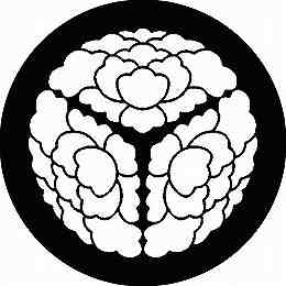 乐天商城 - 【送料無料】家紋シール 三つ尻合わせ落ち牡丹 丸型 or 四角 KS-1431