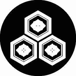 【送料無料】家紋シール 三つ盛り亀甲に剣花菱 丸型 or 四角 KS-1443