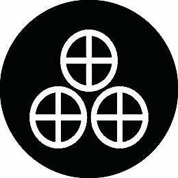 乐天商城 - 【送料無料】家紋シール 三つ盛り轡 丸型 or 四角 KS-1446