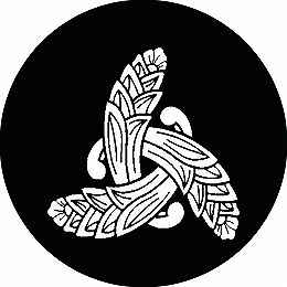 【送料無料】家紋シール 三つ組み茗荷 丸型 or 四角 KS-1485