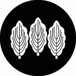 乐天商城 - 【送料無料】家紋シール 三枚並び柏 丸型 or 四角 KS-1619