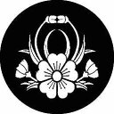 【送料無料】家紋シール 小山蟹桜 丸型 or 四角 KS-1882