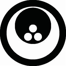 【送料無料】家紋シール 真向かい月に三つ星 丸型 or 四角 KS-1939