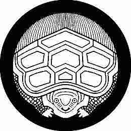 【送料無料】家紋シール 真向き亀 丸型 or 四角 KS-1940