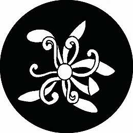 【送料無料】家紋シール 真向き蘭の花 丸型 or 四角 KS-1947(3)