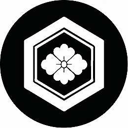 【送料無料】家紋シール 亀甲に花角 丸型 or 四角 KS-3207(3)