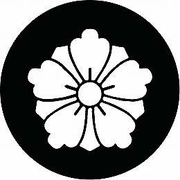 【送料無料】家紋シール 五つ剣唐花（有馬唐花） 丸型 or 四角 KS-3249