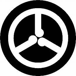 乐天商城 - 【送料無料】家紋シール 丸に五徳紋 NS4C-006 丸型 or 四角 KS-3536