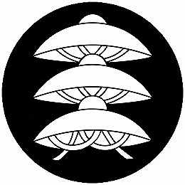 【送料無料】家紋シール 三階笠 丸型 or 四角 KS-4048