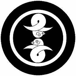 乐天商城 - 【送料無料】家紋シール 中輪に二つ頭合わせ雁金 丸型 or 四角 KS-4090