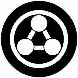 【送料無料】家紋シール 丸に三つ鏡 丸型 or 四角 KS-4225(3.0)