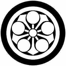 【送料無料】家紋シール 丸に剣梅鉢 丸型 or 四角 KS-4308