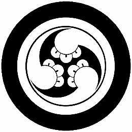 乐天商城 - 【送料無料】家紋シール 丸に右三つ丁子巴 丸型 or 四角 KS-4316
