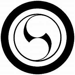 【送料無料】家紋シール 丸に右二つ巴 丸型 or 四角 KS-4320