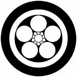 【送料無料】家紋シール 丸に梅鉢 丸型 or 四角 KS-4392