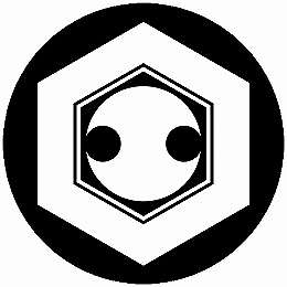 【送料無料】家紋シール 亀甲に分銅 丸型 or 四角 KS-4533