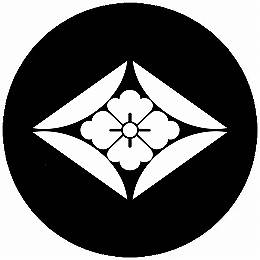 【送料無料】家紋シール 割り七宝に花菱 丸型 or 四角 KS-4792