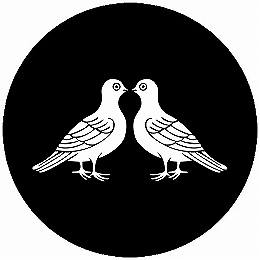 乐天商城 - 【送料無料】家紋シール 向かい鳩 丸型 or 四角 KS-4871