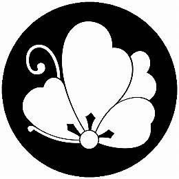 【送料無料】家紋シール 片喰揚羽蝶 丸型 or 四角 KS-5241