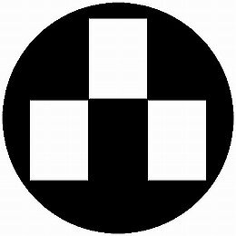 【送料無料】家紋シール 立て三つ石 丸型 or 四角 KS-5349