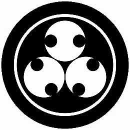 【送料無料】家紋シール 細輪に三つ分銅 丸型 or 四角 KS-5402