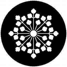 【送料無料】家紋シール 変わり花の桐車 丸型 or 四角 KS-5958