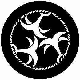 乐天商城 - 【送料無料】家紋シール 三つ縄付き錨 丸型 or 四角 KS-6007