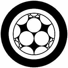 【送料無料】家紋シール 丸に三つ割り梅鉢 丸型 or 四角 KS-6045