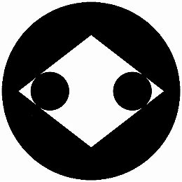 【送料無料】家紋シール 分銅菱 丸型 or 四角 KS-6131