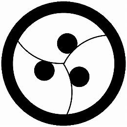 【送料無料】家紋シール 三つ割り分銅 丸型 or 四角 KS-6272