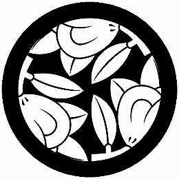 【送料無料】家紋シール 三つ割り橘2 丸型 or 四角 KS-6280