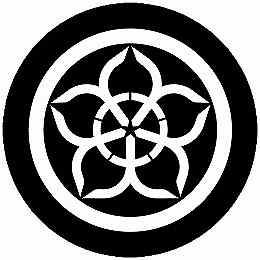【送料無料】家紋シール 丸に大の字桔梗 丸型 or 四角 KS-6346