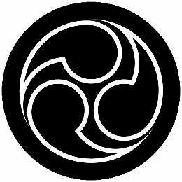 【送料無料】家紋シール 陰の左三つ巴 丸型 or 四角 KS-6395