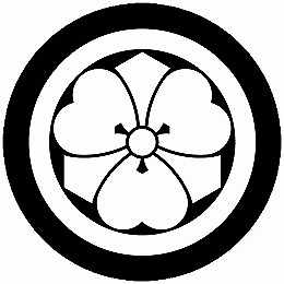 【送料無料】家紋シール 丸に剣片喰(酢漿草) 丸型 or 四角 KS-6446