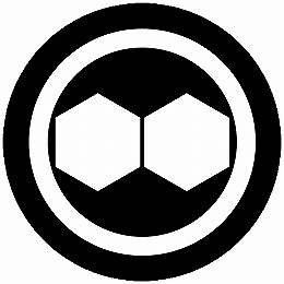 【送料無料】家紋シール 丸に並び日向亀甲 丸型 or 四角 KS-6474