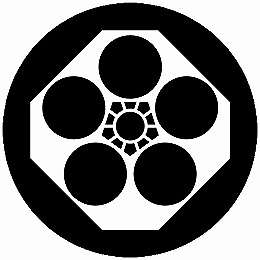 【送料無料】家紋シール 隅切り角持ちに地抜き梅鉢 丸型 or 四角 KS-6494