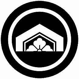 【送料無料】家紋シール 中輪に割り亀甲に花角 丸型 or 四角 KS-6604